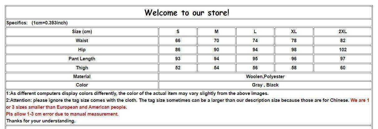 Woolen High Waist Casual Pencil Pants for Women
