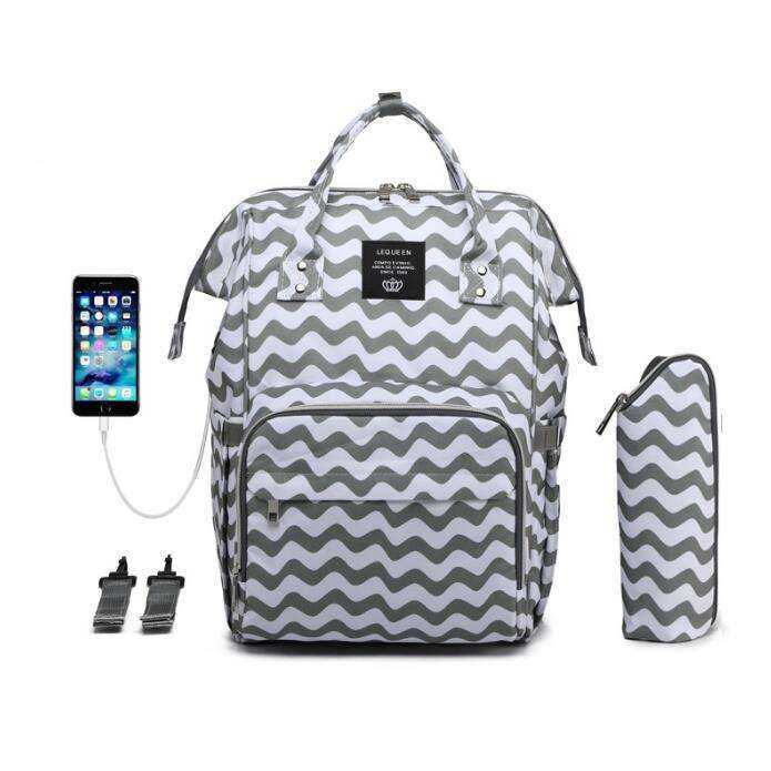 USB Design Waterproof Large Capacity Mummy Diaper Baby Care Pregnant Backpack