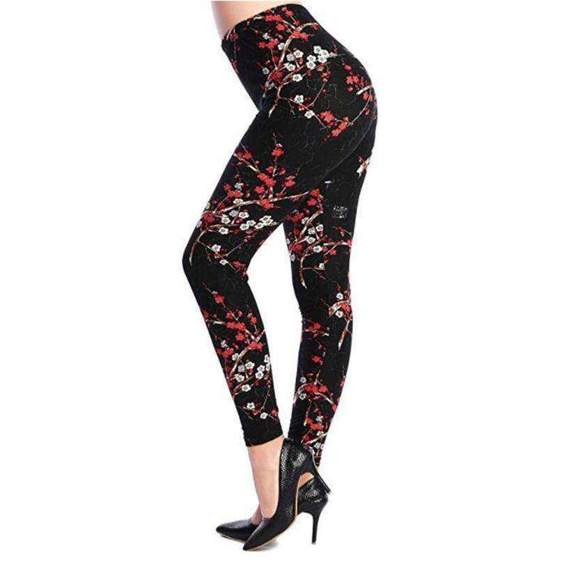 Women Comic Cartoon Printed  High Stretch Punk Rock Leggings