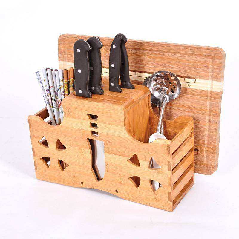 Aesthetic Bamboo Wood Stand Knife Holder