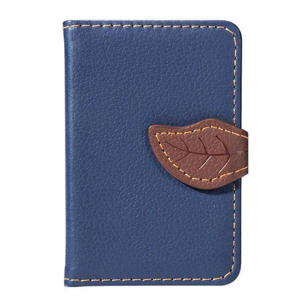 Aesthetic Credit Card Holder PU Leather Wallet Portable Stick On Purse Back Adhesive