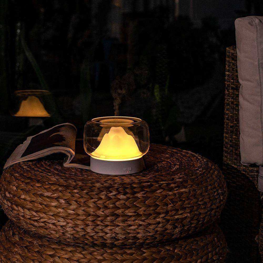 Aesthetic Mountain View BPA Free Aroma Diffuser With Rainbow and Warm Night Lamp