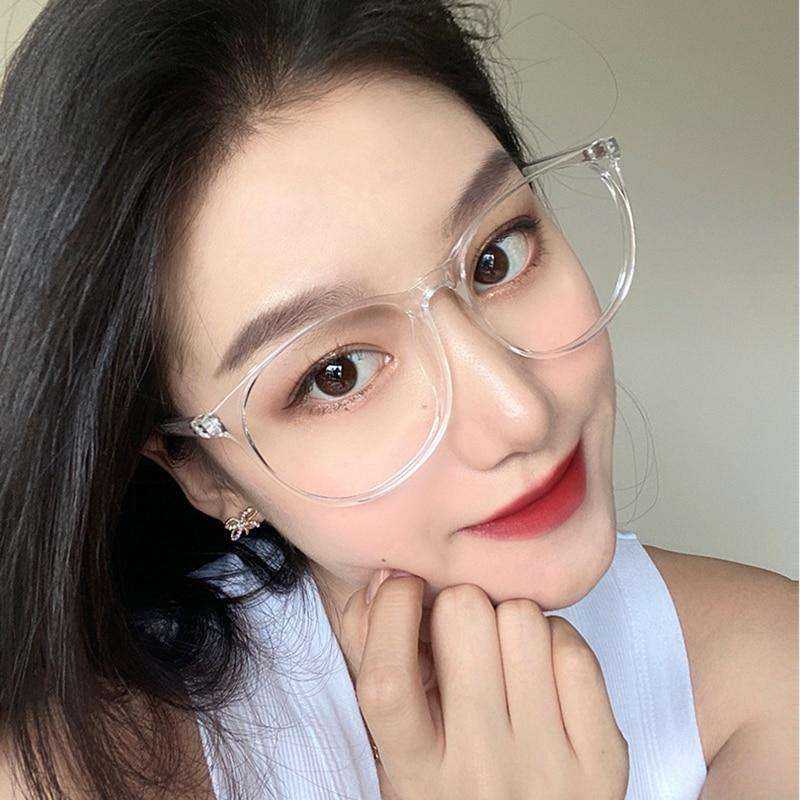 Women Men Transparent Computer Anti Blue Light Round Eyewear Glasses Frame