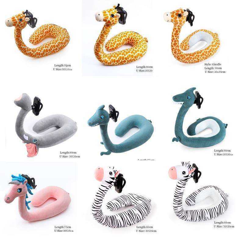 2 In 1 Hands Free Neck Pillow U Shaped Animal Phone Holder