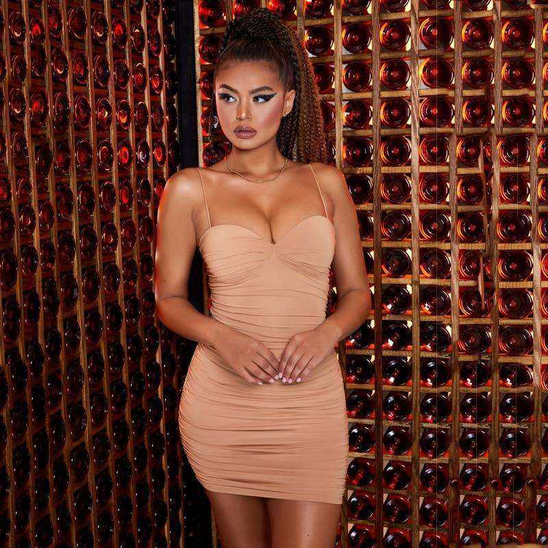 Women's 2 Layers Bodycon Ruched Elegant Dress