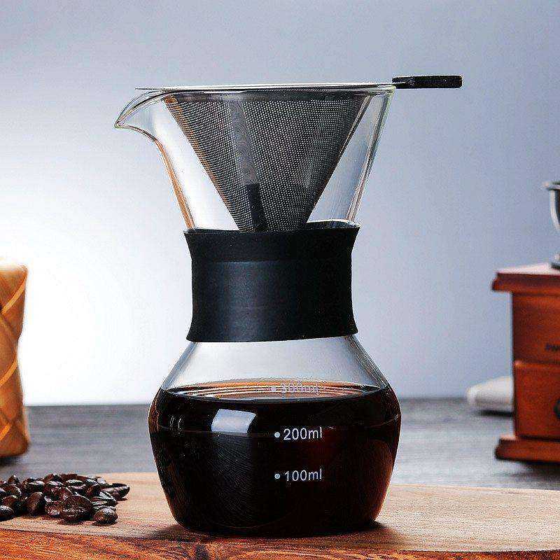 600ml Glass Coffee Kettle with Stainless Steel Filter