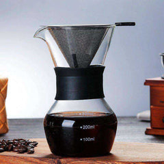 600ml Glass Coffee Kettle with Stainless Steel Filter