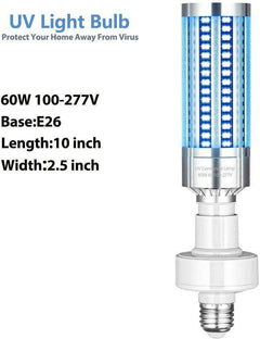60W UV Germicidal Lamp E27 uv sterilizer Bulb with Remote Control uvc lamp sterilizer AC85-265V led ultraviolet Lights