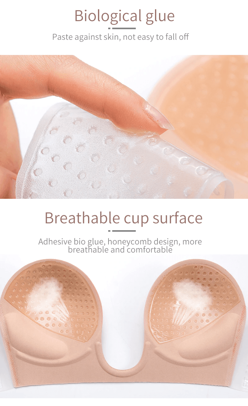 Invisible Backless Strapless Self-adhesive Deep U Push Up Bra