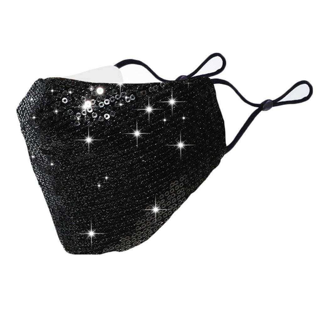 Women Reusable Washable Sequin Face Mask Dustproof