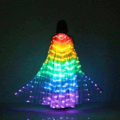 LED Luminous Veil - Rainbow Color Wings Costume