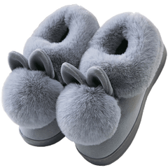 Warm & Fuzzy Rabbit Ears Plush Slippers