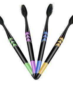 New 4 Pieces Charcoal Bamboo Toothbrush Dental Oral Care