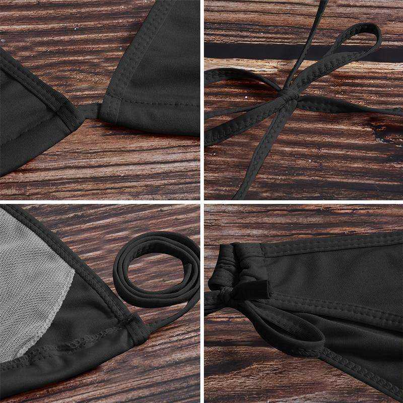 Sexy Women Pure Color 2021 New Brazilian Summer Style Lady Bandage Swimwear Bikini Set