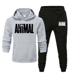 Men's Autumn Winter Animal Print Sweatshirt Tops Pants Sets/Hoodies+Pants