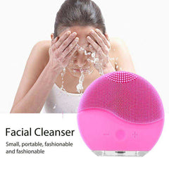 Electric Sonic Vibration Massager Silicone Facial Cleansing Brush
