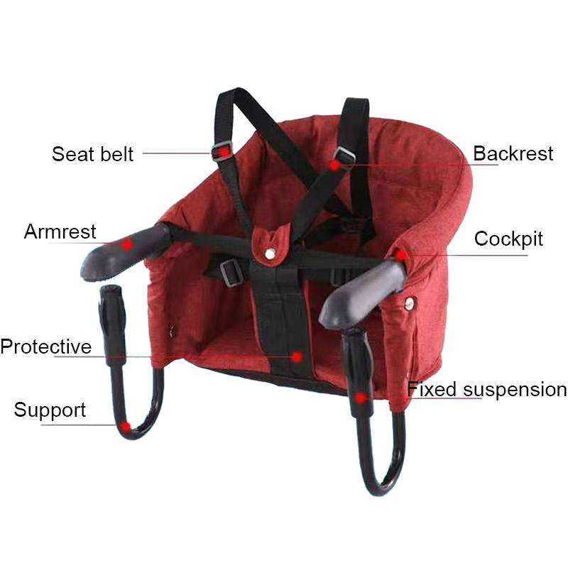 Portable Baby Dinning Foldable Safety Hook-on Chair Harness