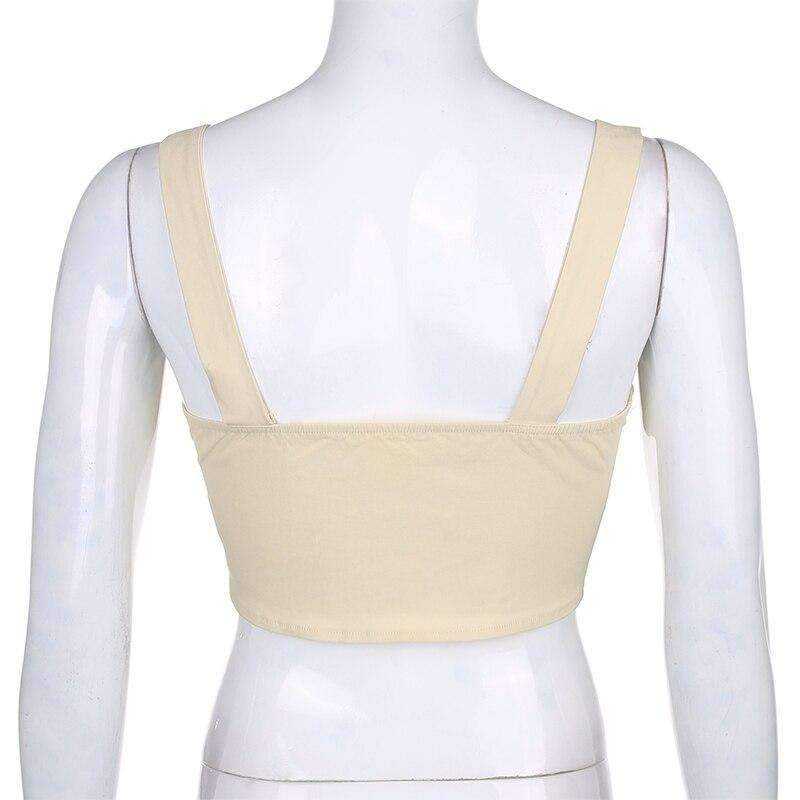 Women Fashion Hook Corset Sexy Bustier Backless Zipper Sleeveless Crop Tops