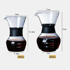 600ml Glass Coffee Kettle with Stainless Steel Filter
