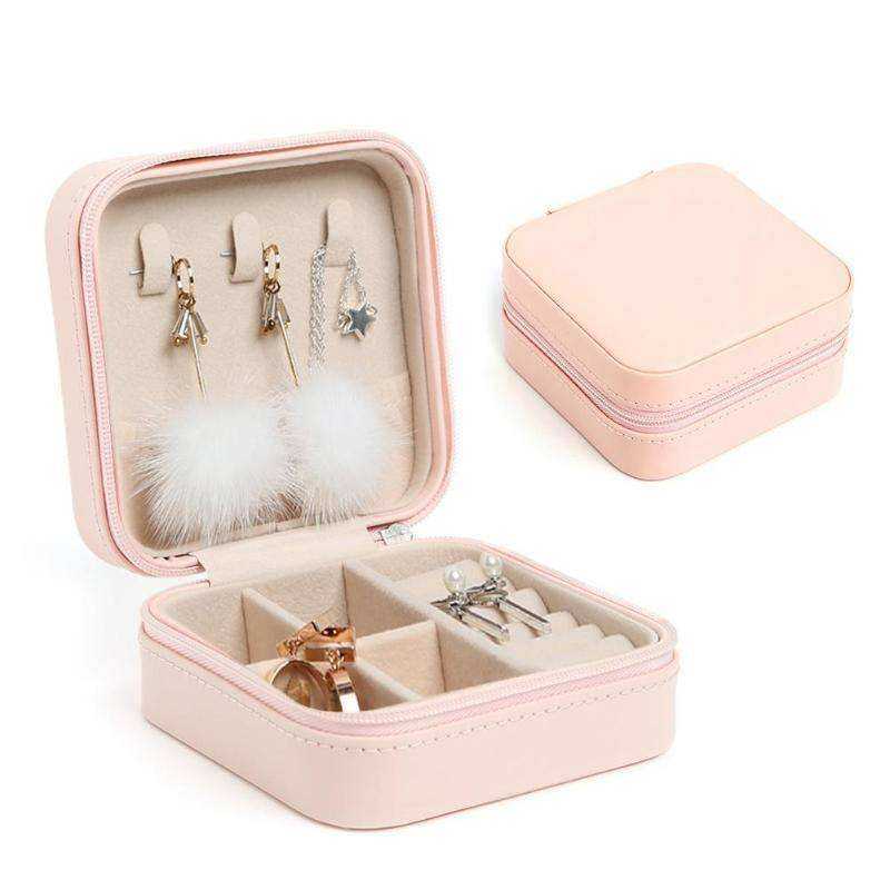 Portable Jewelry Box Storage Organizer Earring Holder