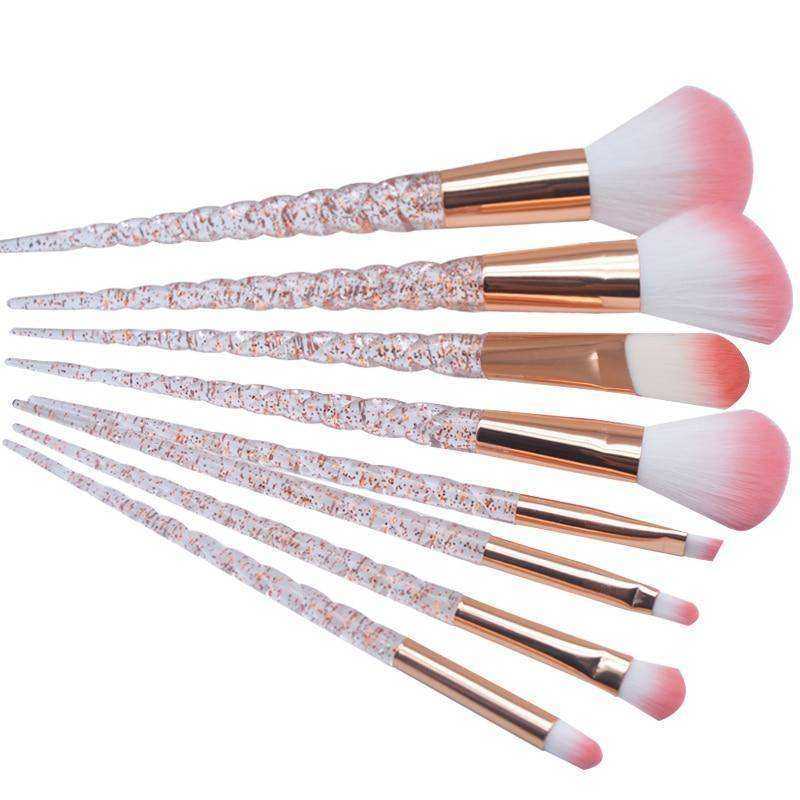 8pcs Red Glitter Diamond Crystal Makeup Brush Set