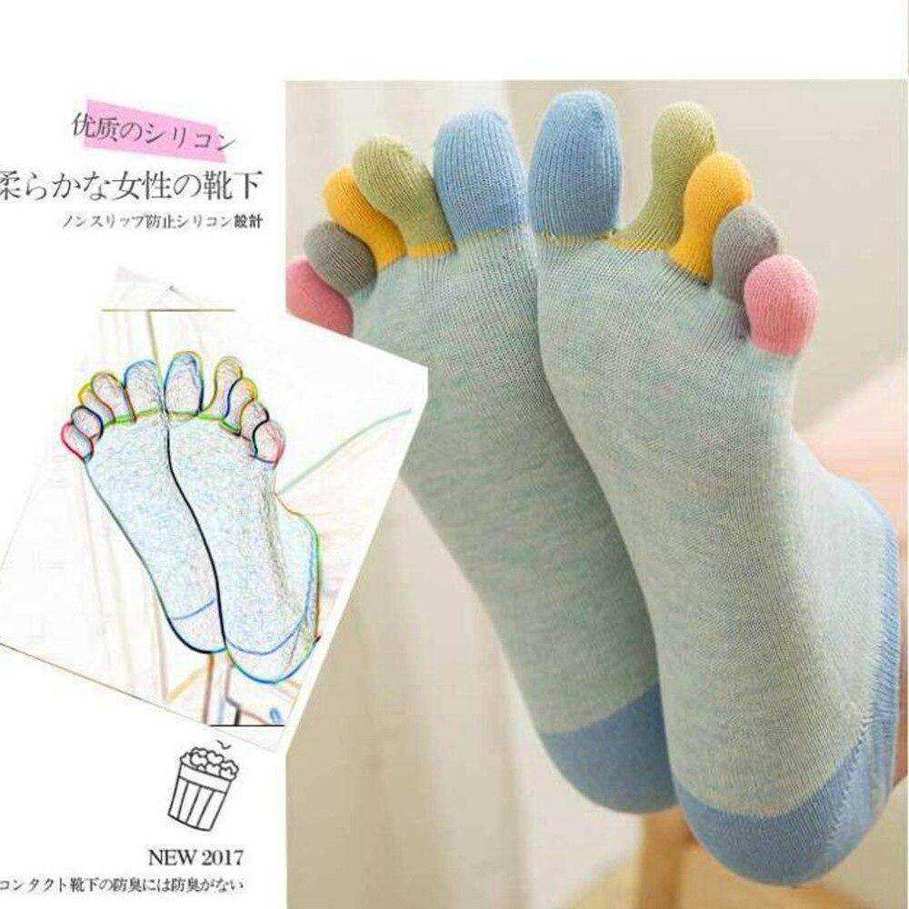 1 Pair Cotton Five-Finger Women Colorful Toe Socks