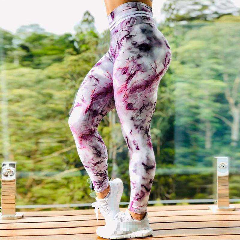 New Arrival Women High Waist Push Up Digital Print Stretch Fitness Workout Sport Leggings