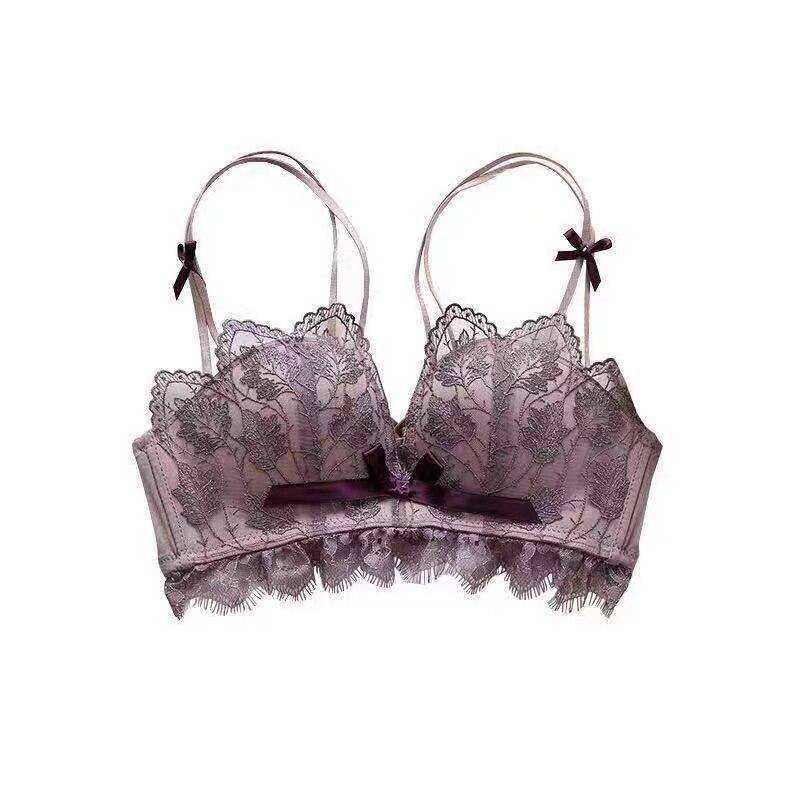 Sexy Lace Bralette Push Up Bras Wireless Soft Black Butterfly Bra