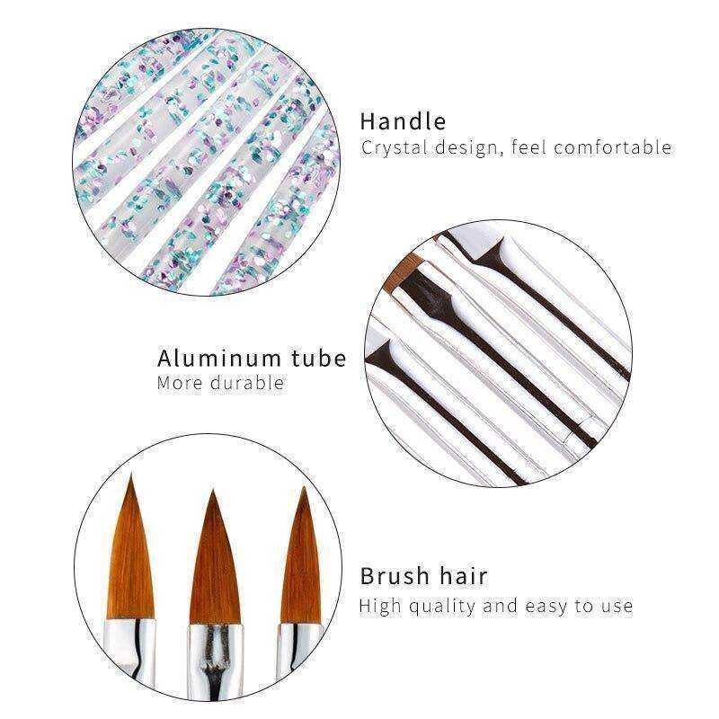 Aesthetic Nail Art Crystal Brush UV Gel Builder