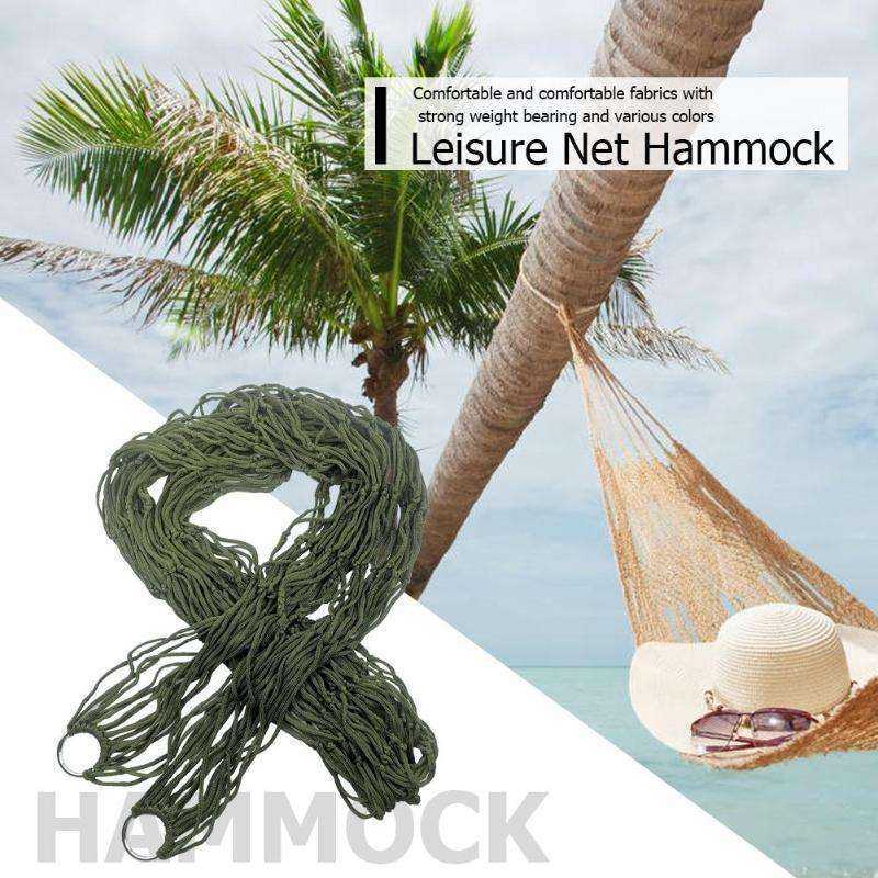 Nylon Hammock Yard Outdoor Travel Hanging Mesh Net Sleeping Bed