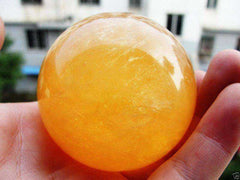 Natural Citrine Calcite Quartz Crystal Sphere Ball Healing Gemstone