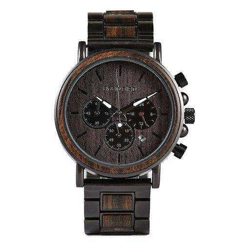 Gold Watch Men Luxury Brand Wooden Wristwatches