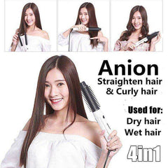 Spiral Hair Straightener And Curler Brush Iron Adjustable Temp Hair Styler