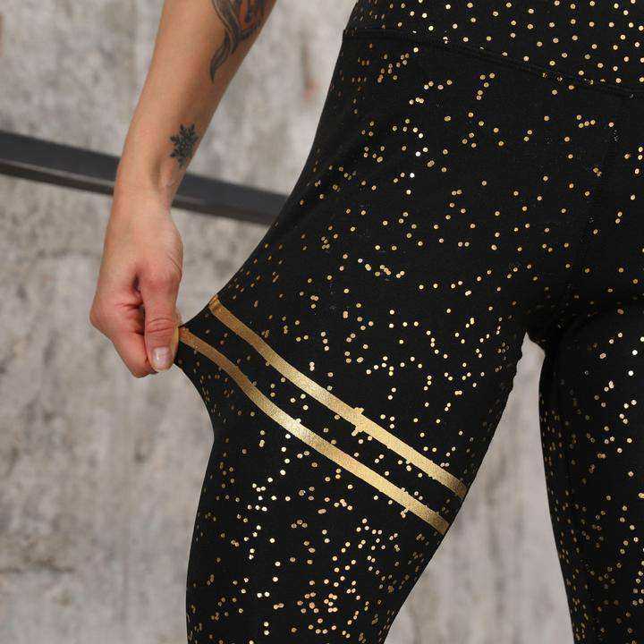 Women High Waist Glittered Push Up Workout Leggings
