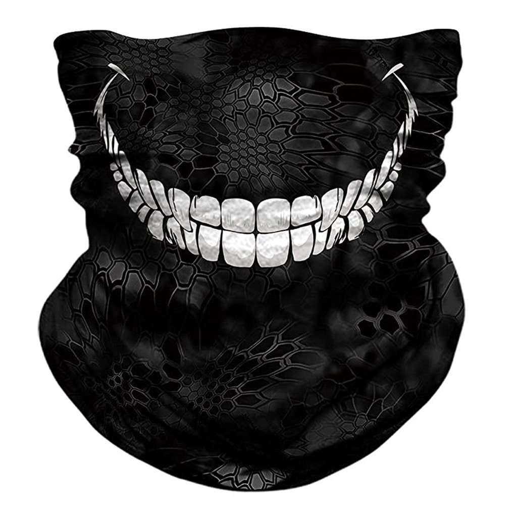 3d Seamless Neck Bandana Demon Vampire Skull Facemask