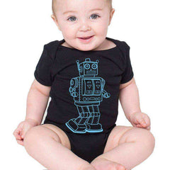 Vintage Robot Printed Baby Boy Girl Jumpsuit