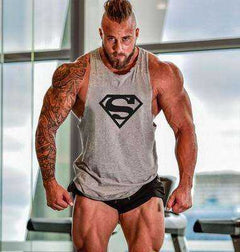 Men Undershirt Skull Bodybuilding Fitness Stringer Tank Tops