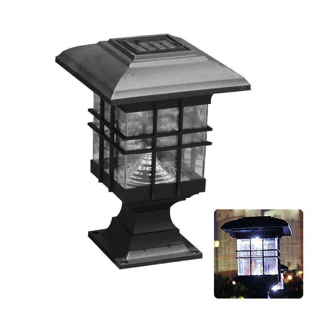 Waterproof Landscape Garden Outdoor Post Deck Cap Column Fence Solar LED Light Lamp
