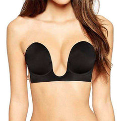 Invisible Backless Strapless Self-adhesive Deep U Push Up Bra