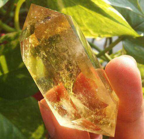 Double Pointed Citrine Quartz Crystal Wand Healing