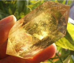 Double Pointed Citrine Quartz Crystal Wand Healing