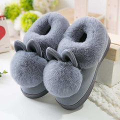 Warm & Fuzzy Rabbit Ears Plush Slippers