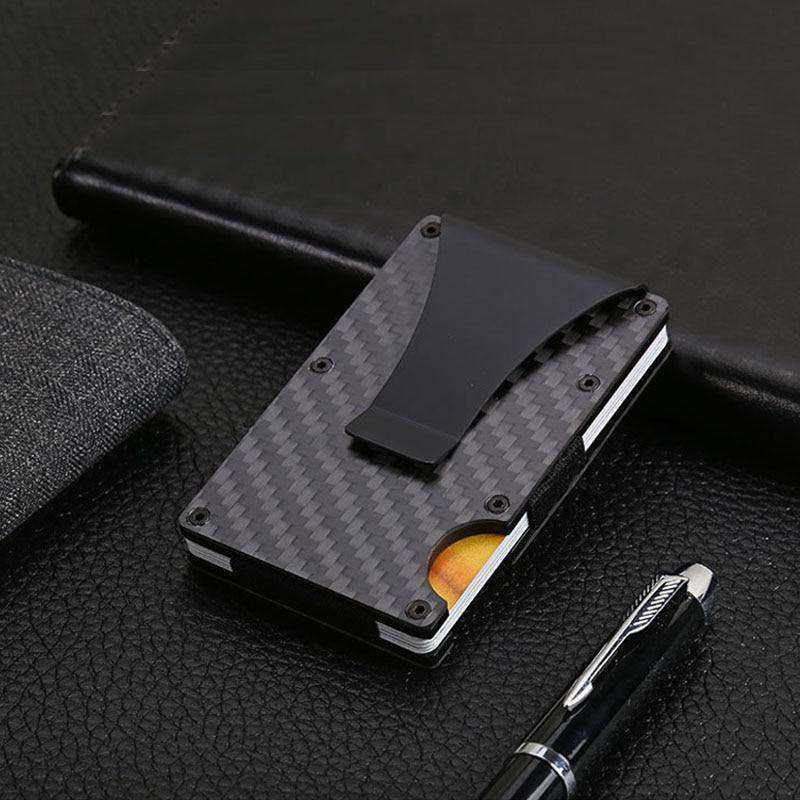Unisex Wallet Blocking Portable ID Card Holder Clip