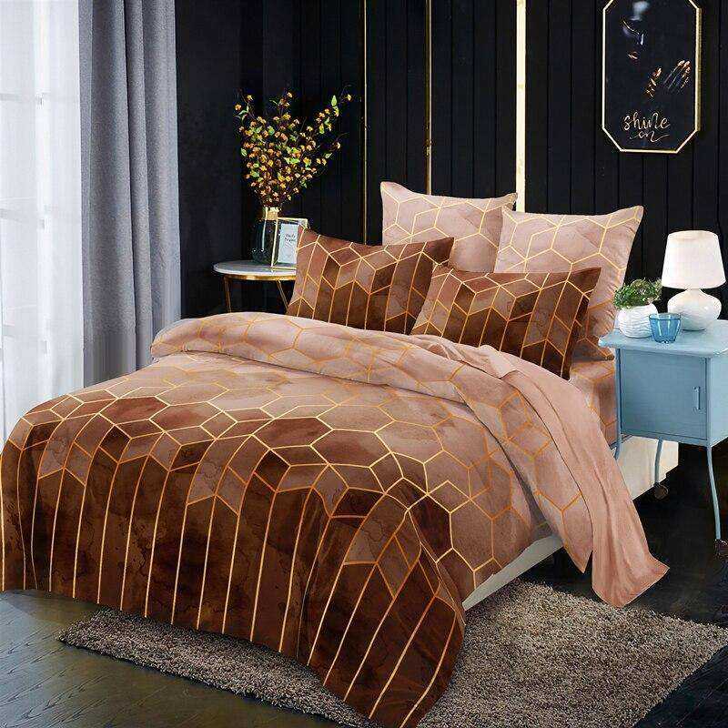 Geometry Duvet Comfortable Bed Cover Single Double Queen King Size