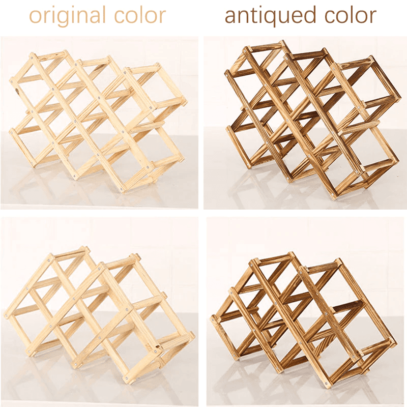 Folding Wooden Wine Bottle Rack Holder Display Shelf