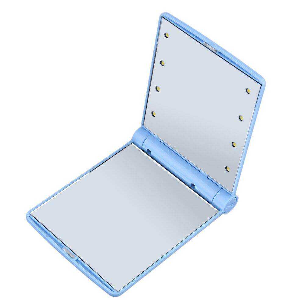8 LED Lights Folding Square Cosmetic Pocket Mirror