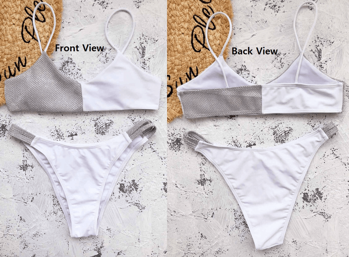 Women's Shiny High Waist Push Up Swimwear Bikini