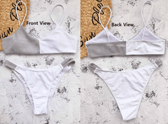 Women's Shiny High Waist Push Up Swimwear Bikini