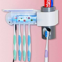 Automatic UV Light Toothbrush Sterilizer and Toothpaste Dispenser