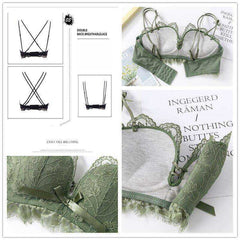 Sexy Lace Bralette Push Up Bras Wireless Soft Black Butterfly Bra